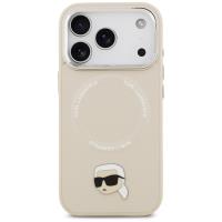 Karl Lagerfeld Karl Pin MagSafe - Etui iPhone 17 Pro Max (beżowy)