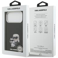 Karl Lagerfeld IML Aquarelle Karl & Choupette & Logo MagSafe - Etui iPhone 17 Pro Max (czarny)