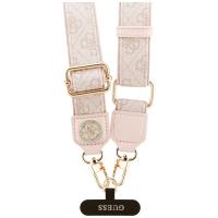 Guess Universal Crossbody Strap 4G Tether Patch Strass Metal Logo - Uniwersalny pasek / smycz do telefonu (różowy)