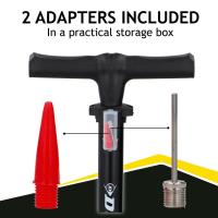 Dunlop - Pompka podłogowa do rowerów, piłek, materacy z manometrem (Czarny)