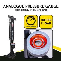 Dunlop - Pompka podłogowa do rowerów, piłek, materacy z manometrem (Czarny)