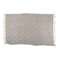 Arti Casa - Koc bawełniany w jodełke 130x170 cm (Czarny / Biały)