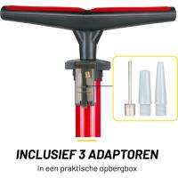 Dunlop - Pompka podłogowa do rowerów, piłek, materacy z manometrem (Czerwony)