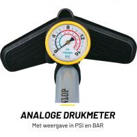 Dunlop - Pompka podłogowa do rowerów, piłek, materacy z manometrem (Niebieski)