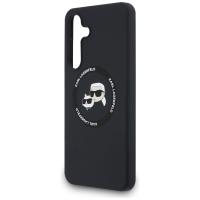 Karl Lagerfeld Silicone Karl & Choupette Heads MagSafe - Etui Samsung Galaxy S25 FE (czarny)
