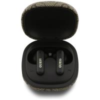 Guess 4G Classic Metal Logo - Słuchawki Bluetooth TWS ENC + etui ładujące (brązowy)