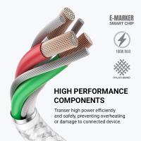 Crong Armor Link - Kabel 100W PD 5A USB-C do USB-C 200cm (biały)