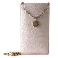 PURO GLAM Chain - Etui uniwersalne do smartfonów z 2 kieszeniami na karty w/gold chain XL (perłowy)