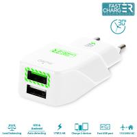 PURO Travel Fast Charger - Przenośna ładowarka sieciowa 2 x USB, 2.4 A z diodą LED (biały) PURO Travel Fast Charger - Przenośna ładowarka sieciowa 2 x USB, 2.4 A z diodą LED (biały)
