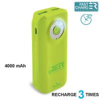 PURO Universal External Fast Charger Battery - Uniwersalny Power Bank 4000 mAh, 2 x USB, 2.4 A (limonkowy) PURO Universal External Fast Charger Battery - Uniwersalny Power Bank 4000 mAh, 2 x USB, 2.4 A (limonkowy)