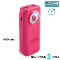 PURO Universal External Fast Charger Battery - Uniwersalny Power Bank 4000 mAh, 2 x USB, 2.4 A (różowy) PURO Universal External Fast Charger Battery - Uniwersalny Power Bank 4000 mAh, 2 x USB, 2.4 A (różowy)
