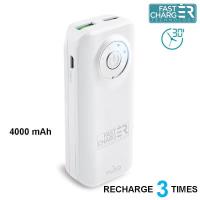 PURO Universal External Fast Charger Battery - Uniwersalny Power Bank 4000 mAh, 2 x USB, 2.4 A (biały) PURO Universal External Fast Charger Battery - Uniwersalny Power Bank 4000 mAh, 2 x USB, 2.4 A (biały)