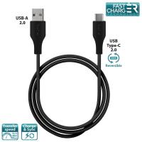 PURO Plain - Kabel USB-C 2.0 na USB-A 2.0 do ładowania & synchronizacji danych, 2A, 480 Mbps, 1m (czarny) PURO Plain - Kabel USB-C 2.0 na USB-A 2.0 do ładowania & synchronizacji danych, 2A, 480 Mbps, 1m (czarny)