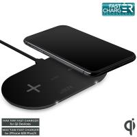 PURO Fast Wireless Dual Dock - Bezprzewodowa ładowarka indukcyjna Qi do iPhone i Android, 2x10 W (czarny) PURO Fast Wireless Dual Dock - Bezprzewodowa ładowarka indukcyjna Qi do iPhone i Android, 2x10 W (czarny)