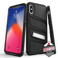 Zizo Bolt X Series - Pancerne etui iPhone X ze szkłem 9H na ekran + podstawka (Black/Black) Zizo Bolt X Series - Pancerne etui iPhone X ze szkłem 9H na ekran + podstawka (Black/Black)
