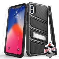 Zizo Bolt X Series - Pancerne etui iPhone X ze szkłem 9H na ekran + podstawka (Gray/Black) Zizo Bolt X Series - Pancerne etui iPhone X ze szkłem 9H na ekran + podstawka (Gray/Black)