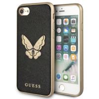 Guess Butterfly Saffiano - Etui iPhone 8 / 7 (czarny/złoty) Guess Butterfly Saffiano - Etui iPhone 8 / 7 (czarny/złoty)