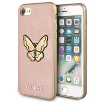 Guess Butterfly Saffiano - Etui iPhone 8 / 7 (różowy/złoty) Guess Butterfly Saffiano - Etui iPhone 8 / 7 (różowy/złoty)