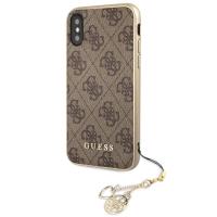 Guess 4G Charms Collection - Etui iPhone X z zawieszką (brązowy) Guess 4G Charms Collection - Etui iPhone X z zawieszką (brązowy)