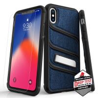 Zizo Bolt X Series - Pancerne etui iPhone X ze szkłem 9H na ekran + podstawka (Dark Blue/Black) Zizo Bolt X Series - Pancerne etui iPhone X ze szkłem 9H na ekran + podstawka (Dark Blue/Black)