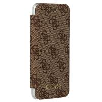 Guess Book 4G Charms Collection - Etui iPhone X z kieszeniami na karty (brązowy) Guess Book 4G Charms Collection - Etui iPhone X z kieszeniami na karty (brązowy)