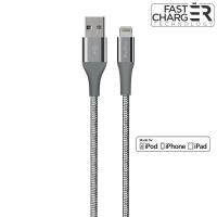 PURO Fabric K2 - Kabel w oplocie heavy duty USB-A/Lightning MFi 1,2m (Space Gray) PURO Fabric K2 - Kabel w oplocie heavy duty USB-A/Lightning MFi 1,2m (Space Gray)