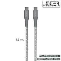 PURO Fabric K2 - Kabel w oplocie heavy duty USB-C na USB-C, 1,2 m (Space Grey) PURO Fabric K2 - Kabel w oplocie heavy duty USB-C na USB-C, 1,2 m (Space Grey)