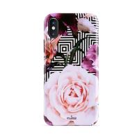 PURO Glam Geo Flowers - Etui iPhone Xs / X (Pink Peonies)