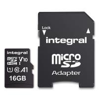 Integral Ultima Pro Premium High Speed - Karta pamięci 16 GB microSDHC/100 MB / s/ Class 10 UHS-I U1/ V10 + Adapter Integral Ultima Pro Premium High Speed - Karta pamięci 16 GB microSDHC/100 MB / s/ Class 10 UHS-I U1/ V10 + Adapter