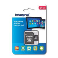 Integral Smartphone and Tablet - Karta pamięci 64 GB microSDHC/XC 90MB/s Class 10 UHS-I U1 + adapter Integral Smartphone and Tablet - Karta pamięci 64 GB microSDHC/XC 90MB/s Class 10 UHS-I U1 + adapter