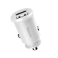 Baseus Grain - Ładowarka samochodowa 2 x USB, 5 V / 3.1 A (biały) Baseus Grain - Ładowarka samochodowa 2 x USB, 5 V / 3.1 A (biały)