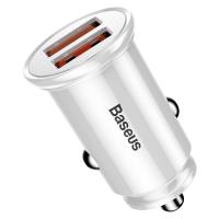 Baseus Circular - Ładowarka samochodowa 2 x USB QC 3.0, 30 W (biały) Baseus Circular - Ładowarka samochodowa 2 x USB QC 3.0, 30 W (biały)