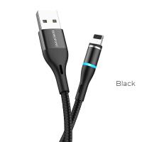 Borofone - Kabel USB-A do Lightning z magnetyczną końcówką i podświetleniem, 1,2 m (Czarny) Borofone - Kabel USB-A do Lightning z magnetyczną końcówką i podświetleniem, 1,2 m (Czarny)