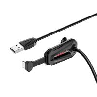 Borofone - kabel gamingowy USB-A do USB-C z ergonomicznym uchwytem do telefonu, czarny Borofone - kabel gamingowy USB-A do USB-C z ergonomicznym uchwytem do telefonu, czarny