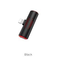 Borofone - adapter złącza Lightning na 1x Lightning 1x Audio Jack 3.5 mm, czarny Borofone - adapter złącza Lightning na 1x Lightning 1x Audio Jack 3.5 mm, czarny