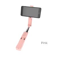 Borofone - selfie stick 76 cm z pilotem bezprzewodowym, różowy Borofone - selfie stick 76 cm z pilotem bezprzewodowym, różowy