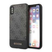 Guess 4G Bottom Stripe Collection - Etui iPhone Xs / X (szary)