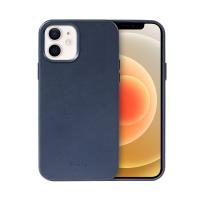 Crong Essential Cover - Etui ze skóry ekologicznej iPhone 12 / iPhone 12 Pro (granatowy)