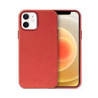 Crong Essential Cover - Etui ze skóry ekologicznej iPhone 12 / iPhone 12 Pro (czerwony)