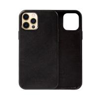 Crong Essential Cover - Etui ze skóry ekologicznej iPhone 12 Pro Max (czarny)