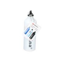 Alpina - Butelka aluminiowa z karabińczykiem 750 ml (Biały)