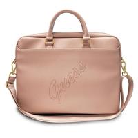 Guess Saffiano Script Computer Bag – Torba na notebooka 15” (różowy)