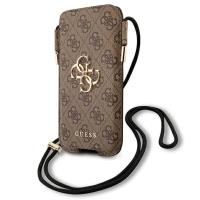 Guess 4G Big Metal Logo Pouch - Torebka na telefon S/M max 6.1" (brązowy)