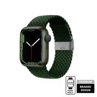 Crong Wave Band – Pleciony pasek do Apple Watch 42/44/45 mm (zielony)