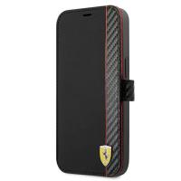 Ferrari Booktype On Track Carbon Stripe - Etui iPhone 13 Pro Max (czarny)