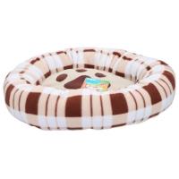 Miekkie okrągłe legowisko dla psa / kota 50 x 10 cm (beżowy / brązowy)