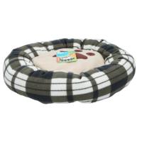 Miekkie okrągłe legowisko dla psa / kota 50 x 10 cm (szary / khaki)